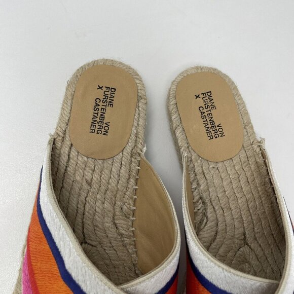 Diane Von Furstenberg x Castaner Paos Espadrille Sandals Womens 37 US 6.5 Stripe - Picture 12 of 12